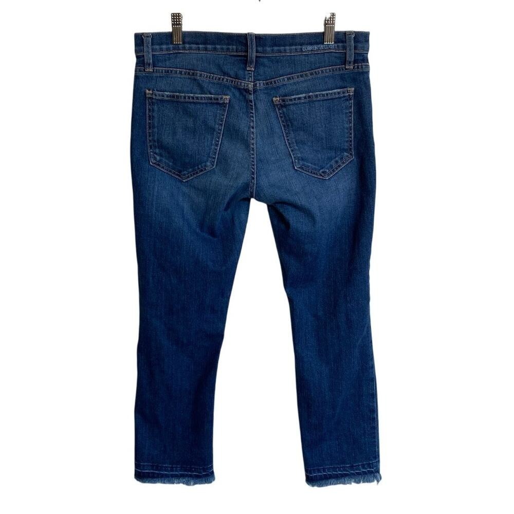CURRENT/ELLIOTT The Cropped Straight Limitless Destroy Released Hem 27 Excellent - Picture 6 of 15